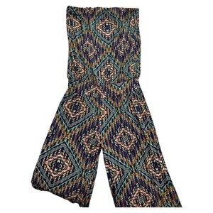 Veronica M Multicolor Strapless Wide-Leg Geometric Jumpsuit